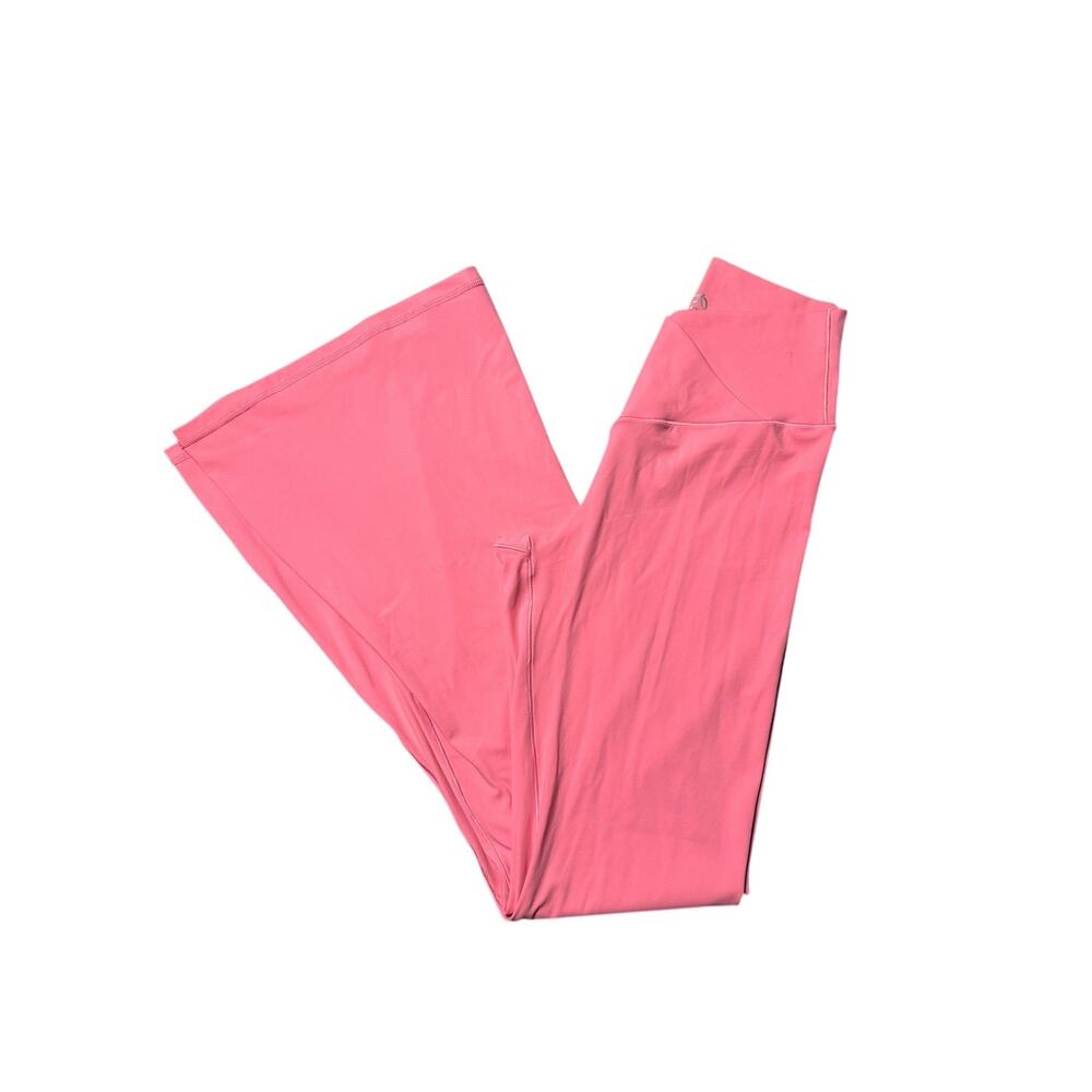 Sunzel Flare Leg V Crossover Waist Leggings Pink